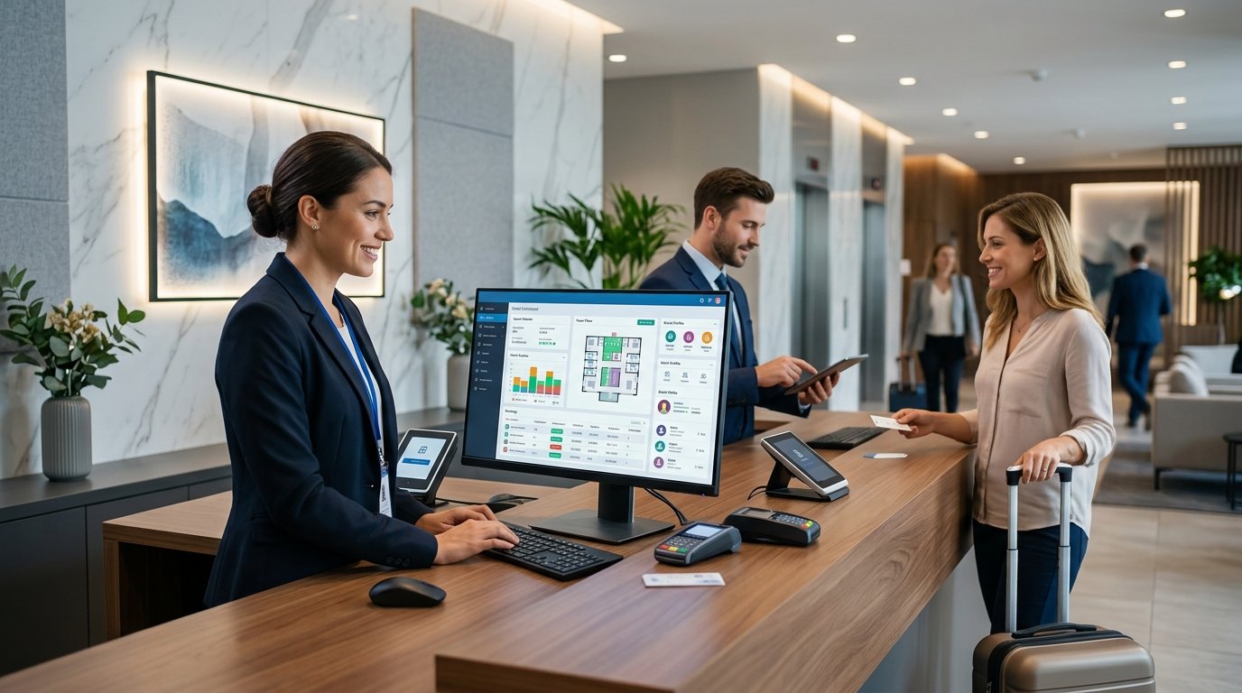 Detailed editorial illustration directly related to: Otel Yazılımı Nedir?, section 1